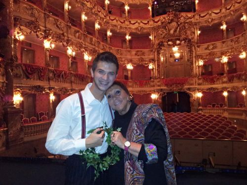 Brigitte Fassbaender & Bogdan Mihai for her production of Donizetti's Don Pasquale, Cuvilliés Theatre, Munich