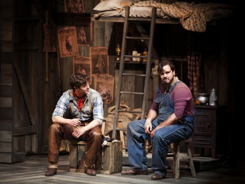 Ashley Day as Curly and Nic Greenshields as Jud Fry in the National tour of Oklahoma! © Pamela Raith