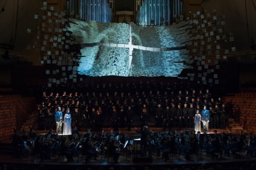 The San Francisco Symphony performs Beethoven's "Missa solemnis," with Michael Tilson Thomas. Soloists (L to R): Brandon Jovanovich, Sasha Cooke, Joélle Harvey, Shenyang  (Photo: Stefan Cohen)