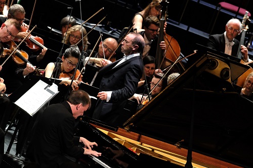 Stephen Hough performs Brahms’ Piano Concerto No. 1 in D minor with the BBC Philharmonic; photo credit - Mark Allan.