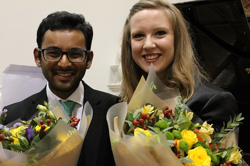 Keval Shah (winner accompanists' prize) with Emma Stannard (winner Bampton Young Singers' Competition 2017)